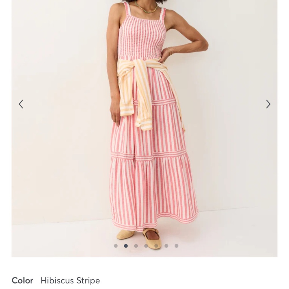 Marine Layer Hibiscus Stripe Maxi Dress